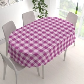 Biante Bavlnený oválny obrus Olivia OL-021 Fialová kocka veľká 50x100 cm