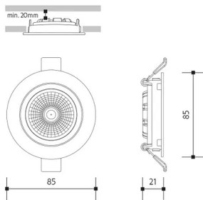 LED Podhľadové svietidlo LED/6W/230V 4000K pr. 8,5 cm čierna