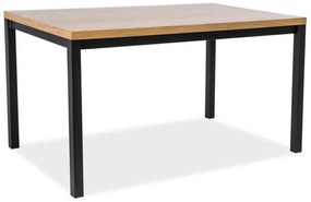 Čierny jedálenský stôl s doskou v dekore dub NORMANO 180x90