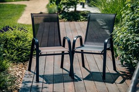 AKCIA Záhradné kreslá TAVERNO set 2ks sivá/čierna II. akosť