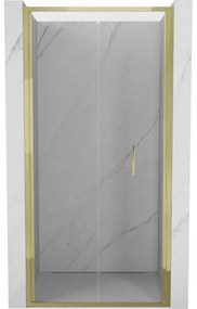 Mexen Exo, skladacie sprchové dvere 70 cm, číre sklo, zlatá, 816-070-000-50-00