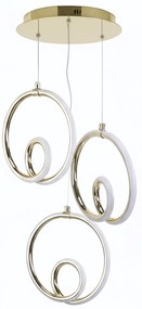 Toolight Toolight, LED závesné svietidlo 32W, 3000K, 2500lm, LHJ095-3CP, biela-zlatá lesklá, OSW-50068