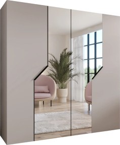 Šatníková skriňa Alaris 2 200 (kašmír + čierna) (so zrkadlom). Akcia -20%. Vlastná spoľahlivá doprava až k Vám domov. 1144196
