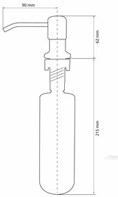 Gamma Simple, dávkovač saponátu pre kuchynský drez 400ml, grafitová, GMA-DOZ-GM