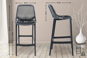 Plastová barová stolička DS10778434 - Tmavo sivá