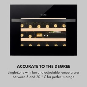 Klarstein Vinsider 24 Built-In Uno, vinotéka, 24 fliaš, energet. trieda G, 1 zóna