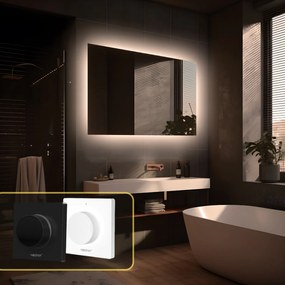 LED zrkadlo Romantico 90x60cm teplá biela - diaľkový ovládač Farba diaľkového ovládača: Čierna