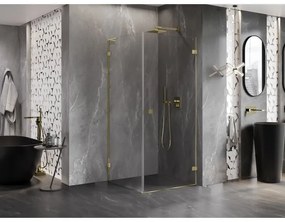 Mexen Lunar-B L, 1-krídlový sprchový kút, pravý, 70 x 70 cm, 8mm číre sklo, zlatý lesklý profil, 832L-070-070-50-00-P