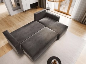 AKCIA Svetlo sivá rozkladacia rohová pohovka CAVELO, obojstranná II. akosť