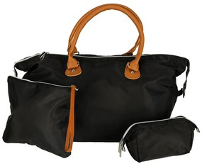 KIK Dámska multifunkčná cestovná taška na kočík 48x30x21 cm čierna + 2 vrecúška