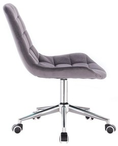 LuxuryForm DESIGN Stolička PARIS VELUR na striebornej podstave s kolieskami - šedá