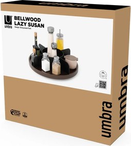 Otočný čierny drevený kúpeľňový organizér na kozmetiku Bellwood – Umbra