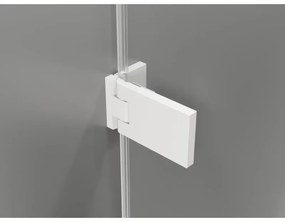 Mexen Lunar-B L, výklopný sprchový kút ľavý 80 x 70 cm, 8mm číre sklo, biely profil, 832L-080-070-20-00-L