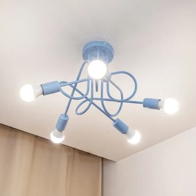 Prisadený luster OXFORD 5xE27/15W/230V, modrý