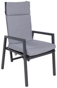 Sivá kovová záhradná stolička Sintra – Garden Pleasure