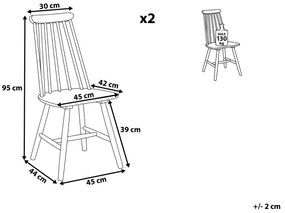 Sada 2 drevených jedálenských stoličiek biela BURBANK Beliani