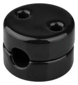 Elhard Nástenný držiak kábla Retro Keramik, 28x18mm, čierny KP1003B