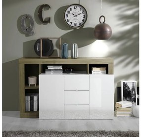 Komoda LENOR biela/hnedá