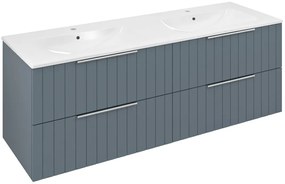 Sapho Sapho, CIRASA umývadlová skrinka s dvojitým umývadlom 141x54x46cm, siena strip, CR141-4242S-21