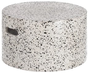 Biely betónový odkladací stolík Kave Home Jenell, ⌀ 52 cm