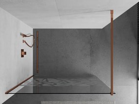 Mexen Kioto, sprchová zástena 110x200 cm, 8mm číre sklo s bielym vzorom, profil ružové zlato, 800-110-101-60-85