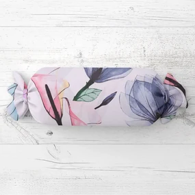 Biante Vankúš valec bonbon Sandra SA-333 Veľké kvety magnólie a kaly 15x40 cm
