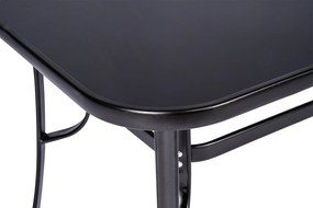 Noela Záhradný jedálenský set Klaudia čierny + 4x ratanová stolička Roma