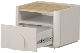 Nočný stolík Amilio 50 cm - kašmírová / dub olejovaný