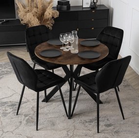 Stôl ERION 80 cm Dub Rustikál / čierny