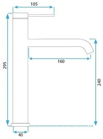 REA-B5329 - Umývadlová batéria CLIF 29,5 cm brúsené zlato