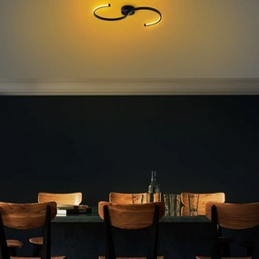 Čierne LED stropné svietidlo 25x10 cm Es – Opviq lights
