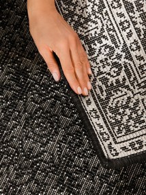 NORTHRUGS, Behúň Duet Kona 106248 Black/White - na von aj na doma, 80x250, čiernobiela, chodba / predsieň