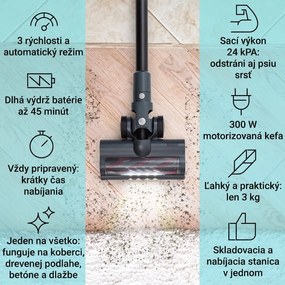 Klarstein LARMA, vysávač, akumulátorový, bezvreckový, maximálna doba prevádzky 45min, LED