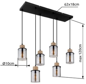 Globo 15707-6H - Luster na lanku REID 6xE27/15W/230V
