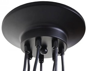 Závesné svietidlo H81 industrial, klietka 7 74191 - kov, Čierna / zlatá