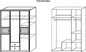 Detská šatníková skriňa Kate, 3-dverová