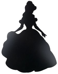 Veselá Stena Drevená nástenná čierna dekorácia Princezná na Zámku