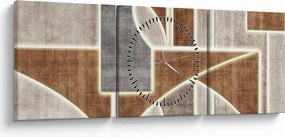 Obraz - Tvary (s hodinami) (90x30 cm)