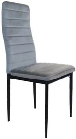 Ekspand Štylová kuchynská stolička s prešívaním v sivej farbe a velvetovým čalúnením