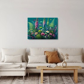 Sklenený obraz - Lúčne kvety (70x50 cm)