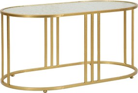 Biely/v zlatej farbe konferenčný stolík so sklenenou doskou 50x90 cm Antalia – Mauro Ferretti