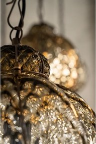 SIRU - Luster na reťazi GOCCIA 1xE27/60W/230V pr.25 cm béžová/hnedá benátske sklo