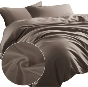 SATÉNOVÉ OBLIEČKY SATINLOVE CLASSIC 200X220 CM, 2KS 70X80 CM TMAVOBÉŽOVÉ