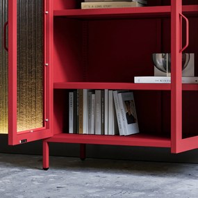 Vitrína GINA, 800 x 1015 x 400 mm, Modern: červená farba