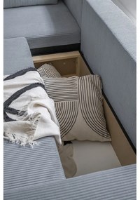 Svetlosivá menčestrová rozkladacia rohová pohovka (variabilná) Brave Dave – Miuform