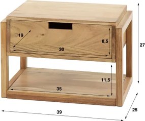 Nočný stolík 21-22 Even Drevo Acacia - Komfort-nábytok