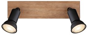 Globo 57998-2W - Bodové svietidlo DREW 2xGU10/35W/230V drevo/čierna