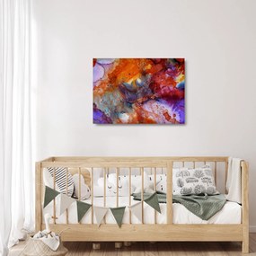 Sklenený obraz - Abstraktné atramentové umenie (70x50 cm)