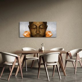 Obraz sochy s detailom tváre (120x50 cm)