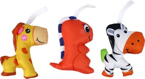 LEAN Toys Kolotoč do postieľky na batérie Zvuky modrý 3 plyšáci